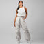 White Women's Parachute Set for Summer Occasions: Shirt and Pants