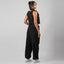 Black Women's Parachute Set for Summer Occasions: Shirt and Pants